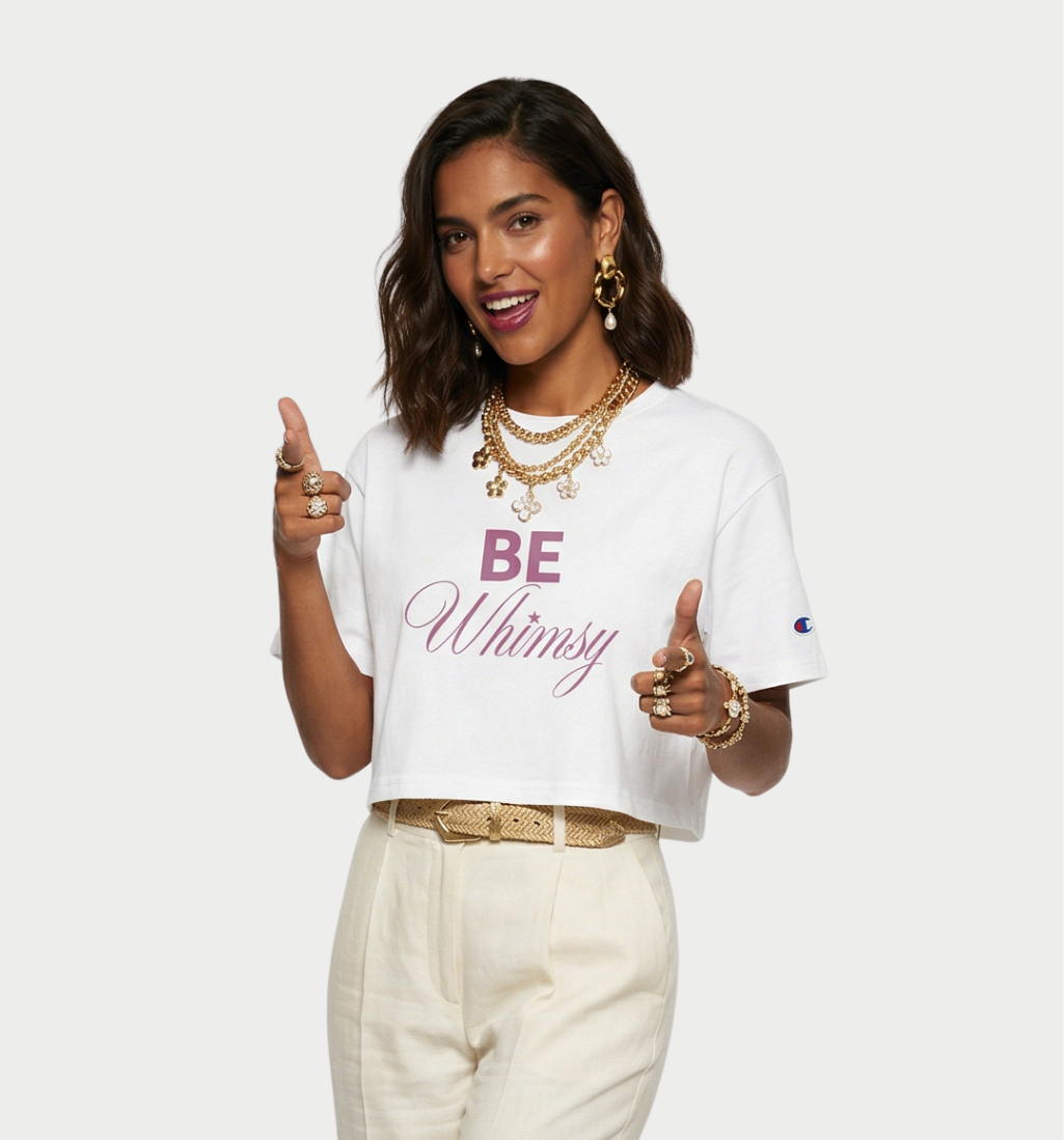 Whimsy Women's Floral Cropped T-Shirt